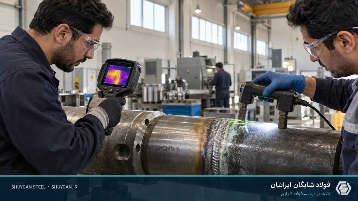 مشهد صناعي إيراني يوضح لحام 25CrMo4