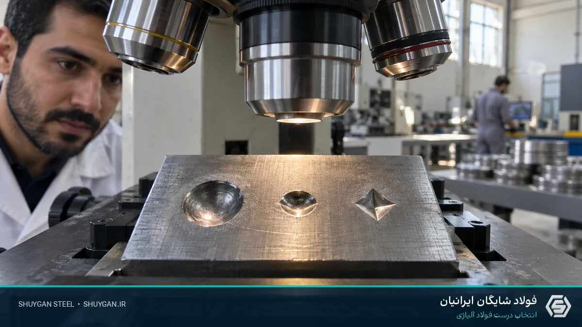 صحنه صنعتی ایرانی مرتبط با تبدیل HB و کنترل مقاطع فولادی